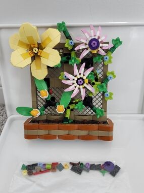 Lego Floral Trellis Display - Yellow, Pink, Green, Brown, Purple